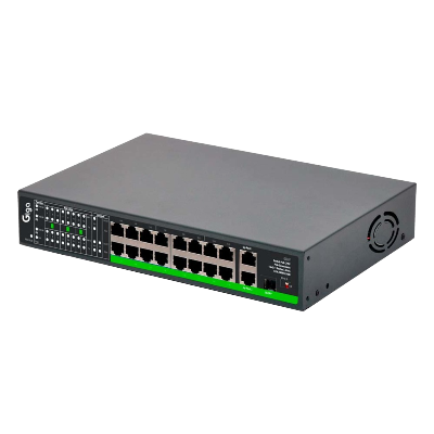 Switch CFTV Ativo 250W 52VDC 250M 16 POE /2 UPLINK/1 Fibra - GS0247 - M5 SW16P