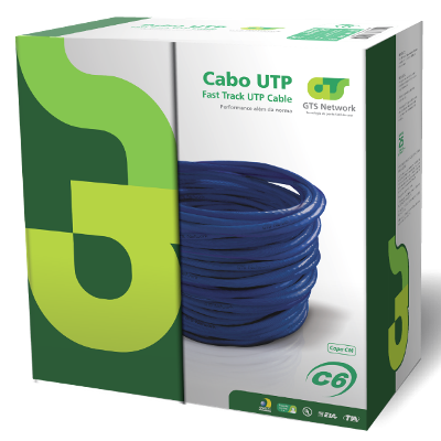 CABO DE REDE 4 PARES - GTS - CAT6 - 305M - PRETO